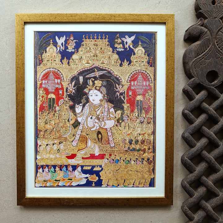Krishna - Tanjore style art print
