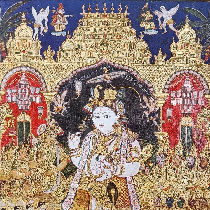 Krishna - Tanjore style art print