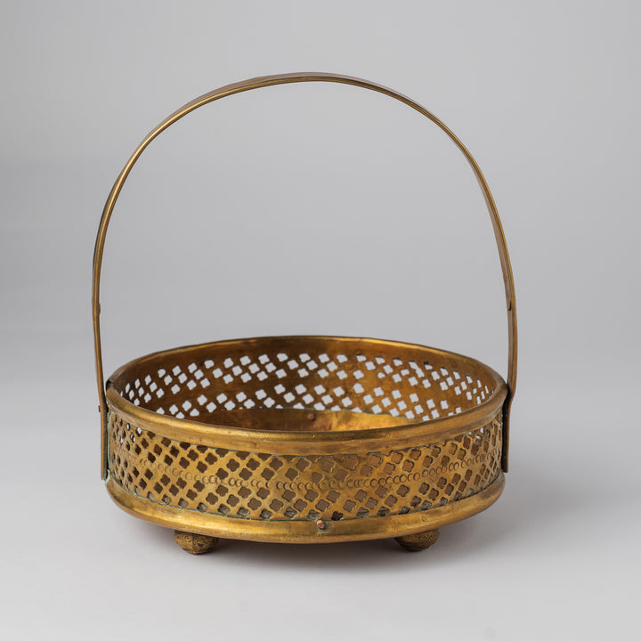 Vintage Brass Flower Basket