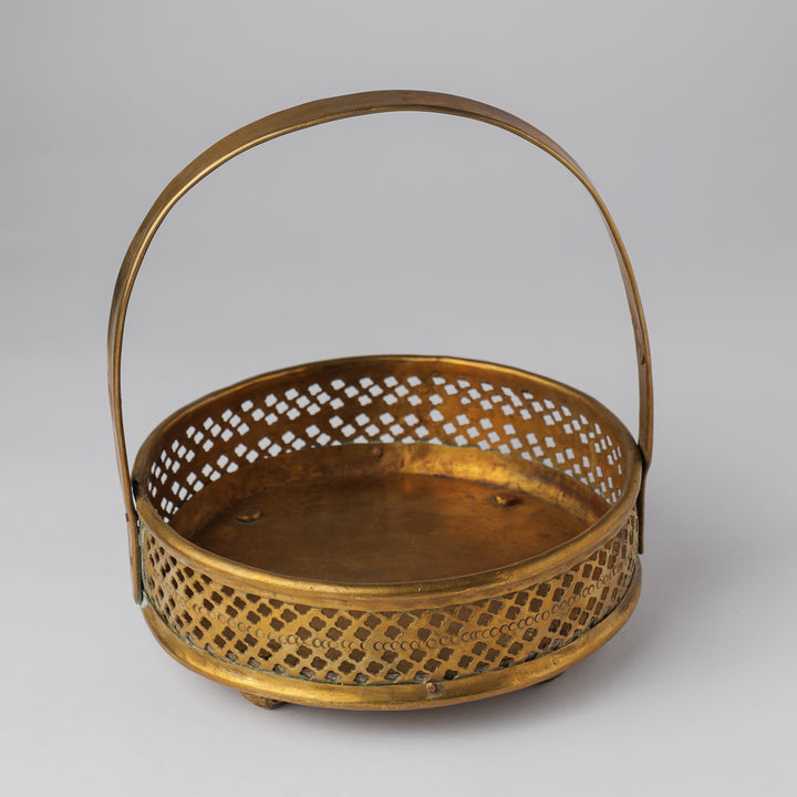 Vintage Brass Flower Basket
