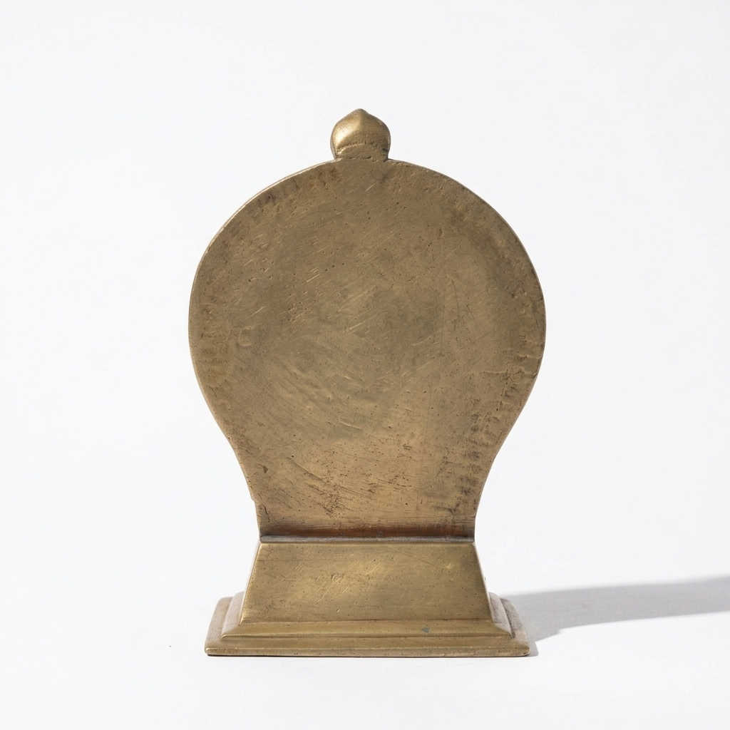 Vintage Kannadi Bimbam from Kerala | Mid 20th-Century Ritual Mirror | Naga, Sun & Moon