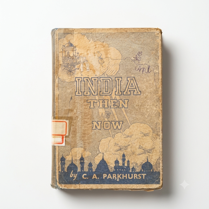 India Now and Then | C. A. Parkhurst | Vintage Illustrated Book | Rebound Hardcover