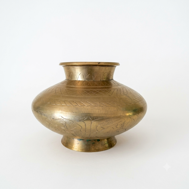 Vintage Engraved Pot