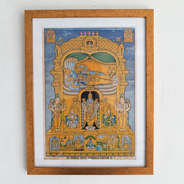 Vintage Chromolithograph of Sri Tirumalai Tirupati Govindraja Kshetram