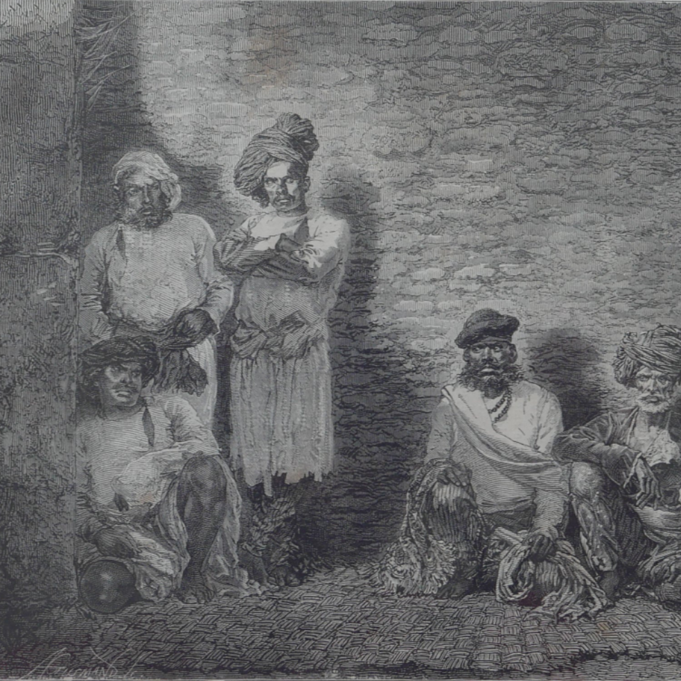 Vintage Woodcut Engraving - Thugs of Aurangabad