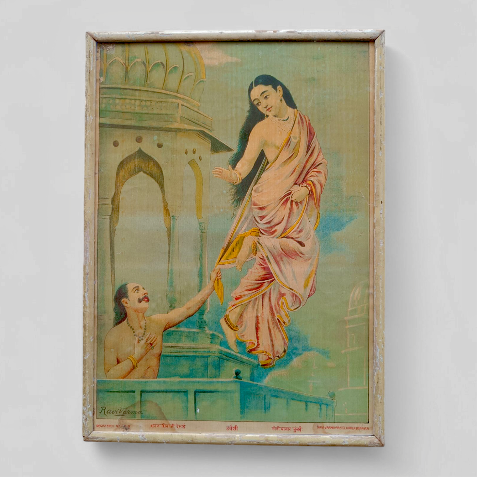 Vintage Ravi Varma Chromolithograph - Urvashi