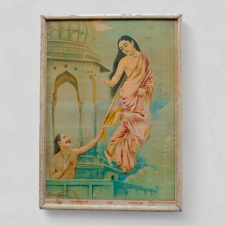 Vintage Ravi Varma Chromolithograph - Urvashi