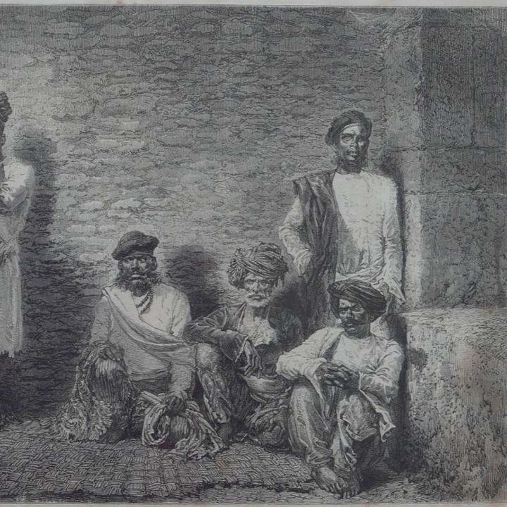 Vintage Woodcut Engraving - Thugs of Aurangabad