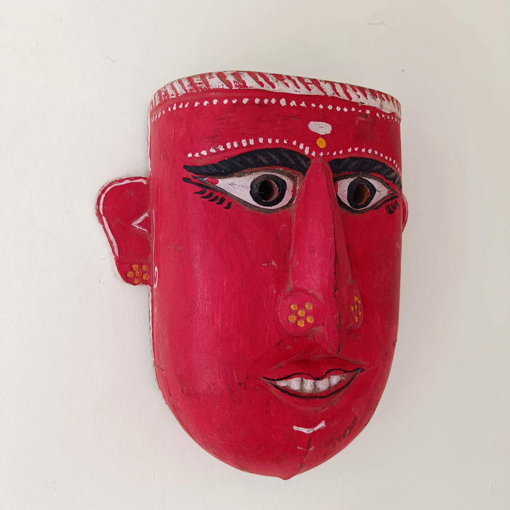 Kummattikali Male Mask – Hand-Carved and Painted Wooden Ritual Mask | Kerala