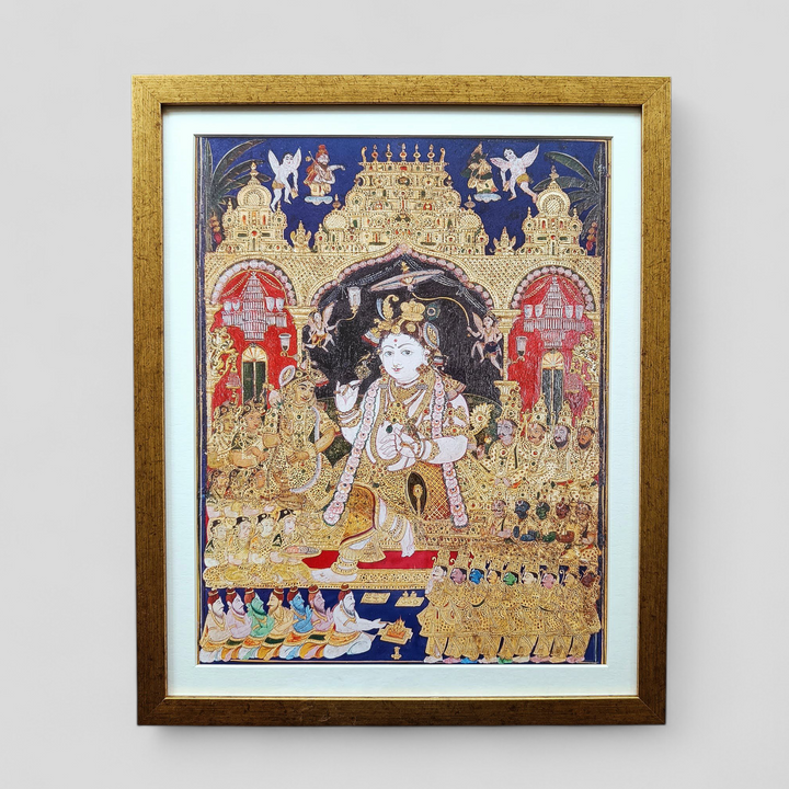 Krishna - Tanjore style framed art print