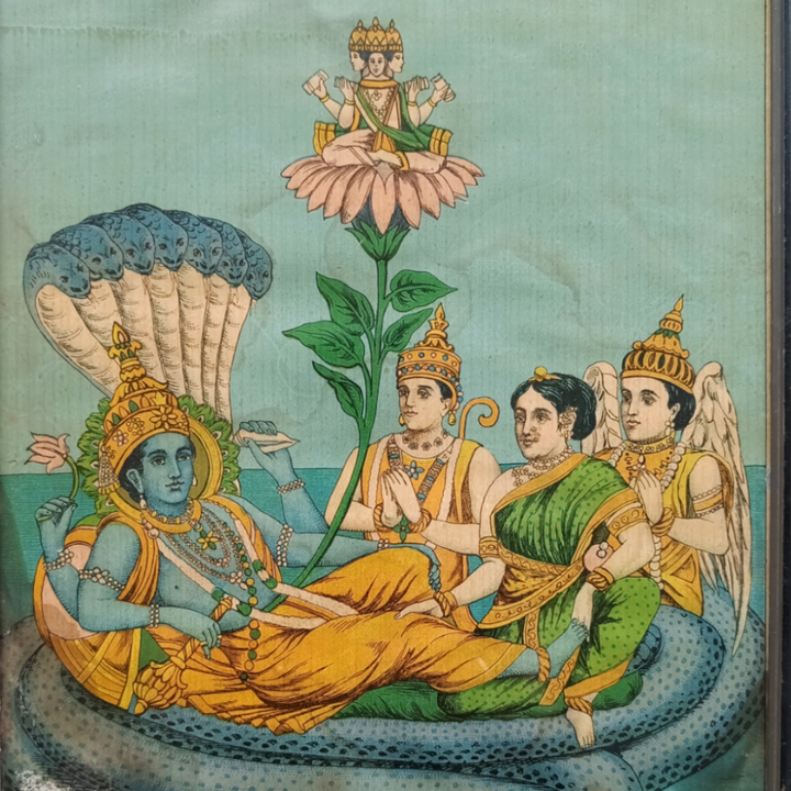Vintage Chromolithograph Depicting Shesh Sai