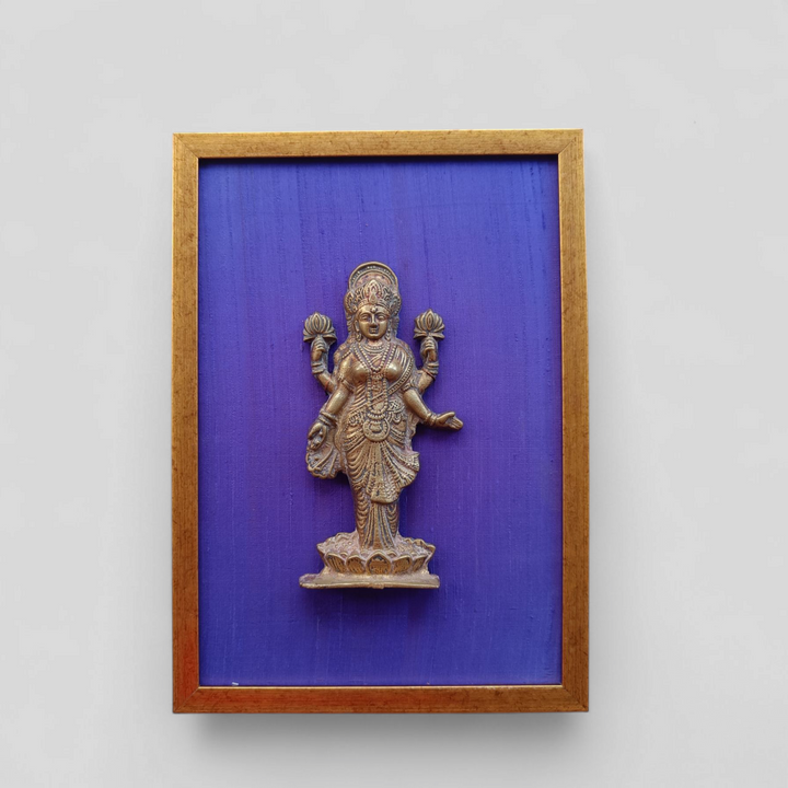 Vintage Laxmi Statuette on Raw Silk