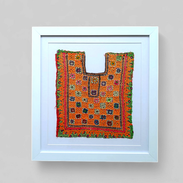 Vintage Kutchhi Yoke (Framed Textile Panel)