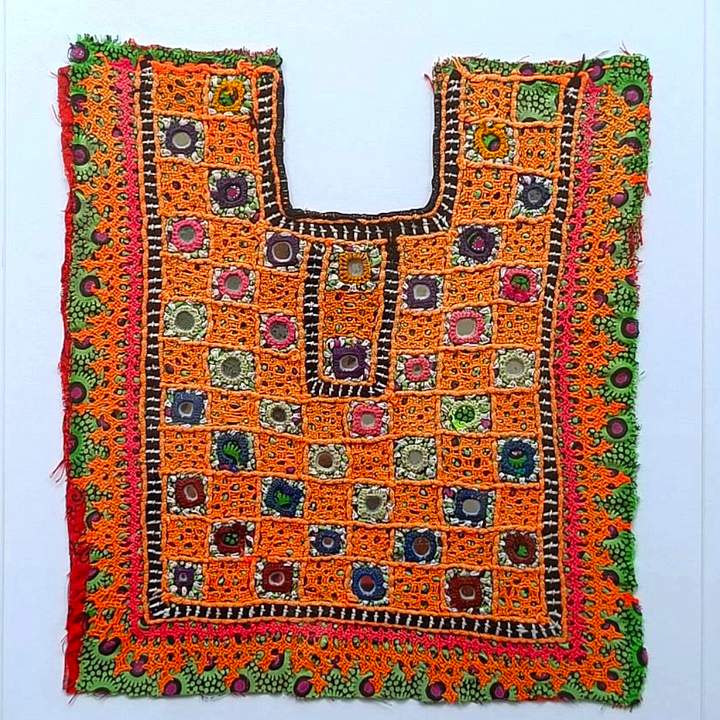 Vintage Kutchhi Yoke (Framed Textile Panel)