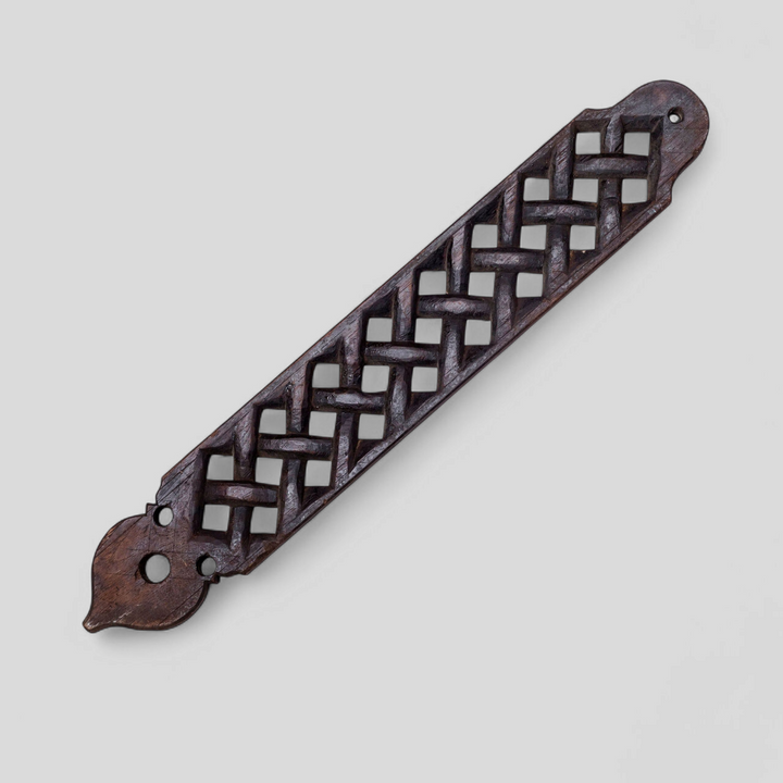 Vintage Chettinad Wooden Spoon Holder – Hand-Carved Kitchen Utensil Stand from Tamil Nadu