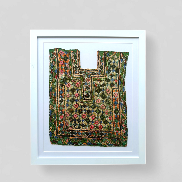 Vintage Kutchhi Yoke (Framed Textile Panel)