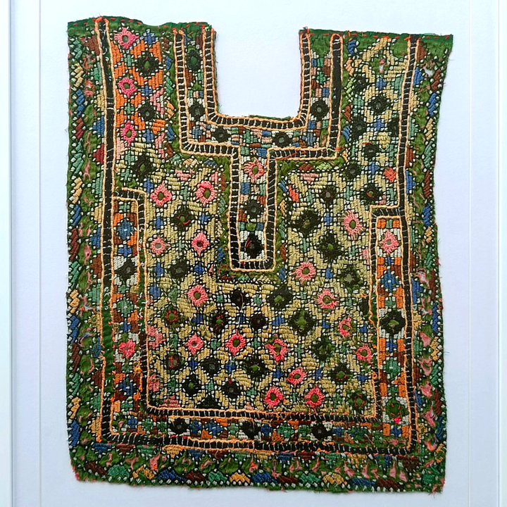 Vintage Kutchhi Yoke (Framed Textile Panel)