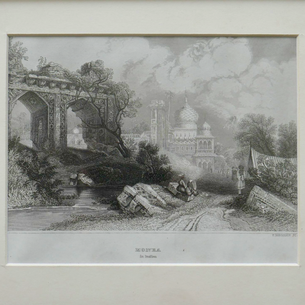 Antique Steel cut Engraving - Monea or Maner(in Bihar)