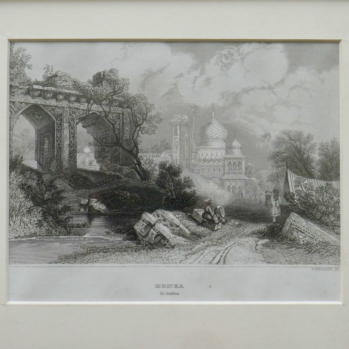 Antique Steel cut Engraving - Monea or Maner(in Bihar)