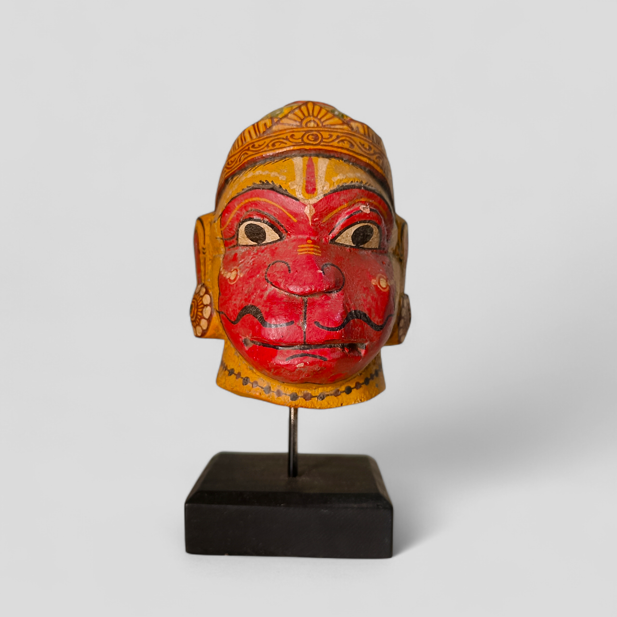 Hanuman Ritual Mask Vintage Hanuman Mask - Hand Carved Painted Wood India – The Blue Trunk