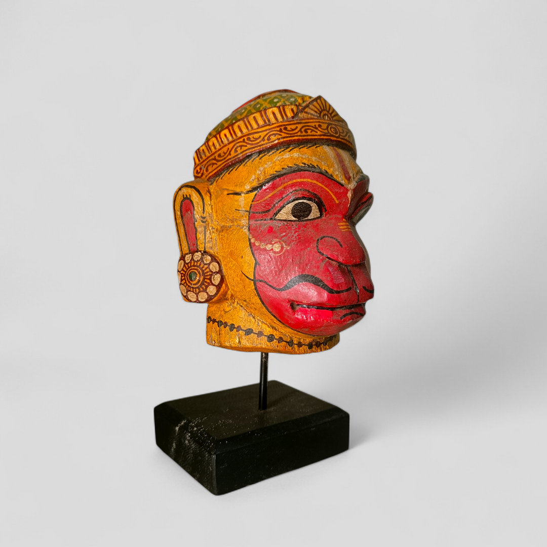 Hanuman Ritual Mask Vintage Hanuman Mask - Hand Carved Painted Wood India – The Blue Trunk