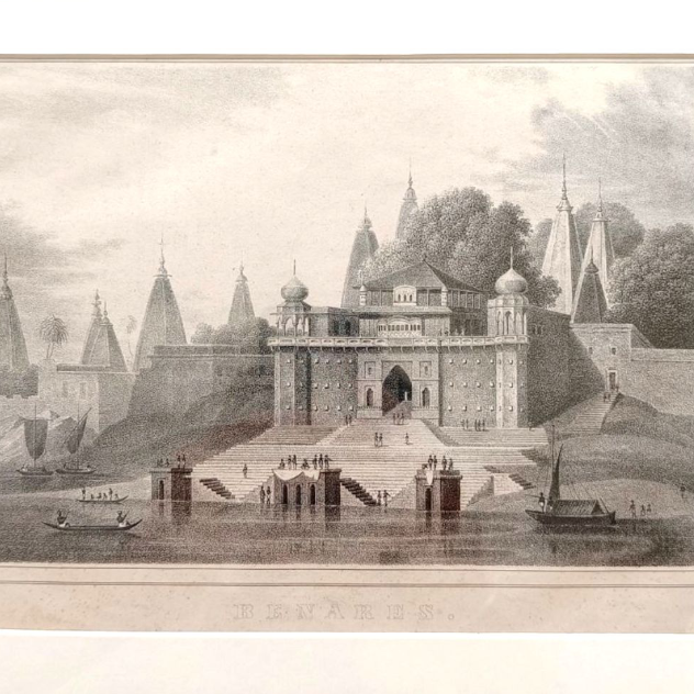 Vintage Steel Cut Engraving - Benares