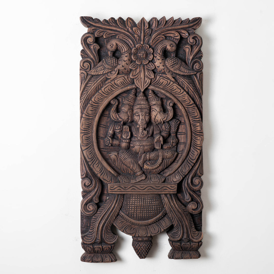 Handcrafted Trimukhi Ganesha Panel