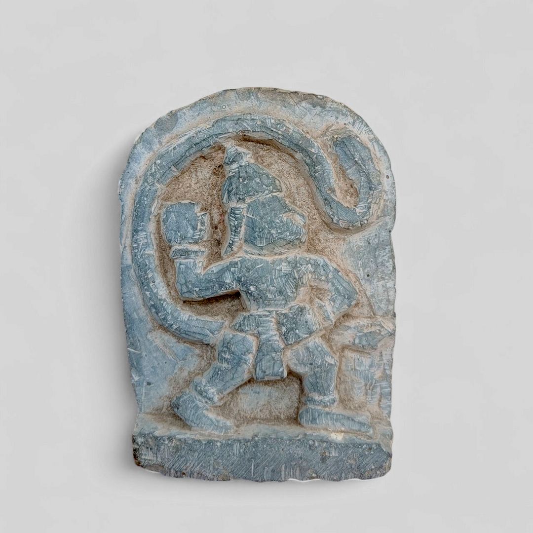 Vintage Hanuman - Relief work on stone