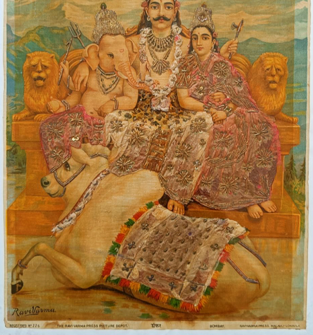 Vintage Ravi Varma Chromolithograph - Shankar