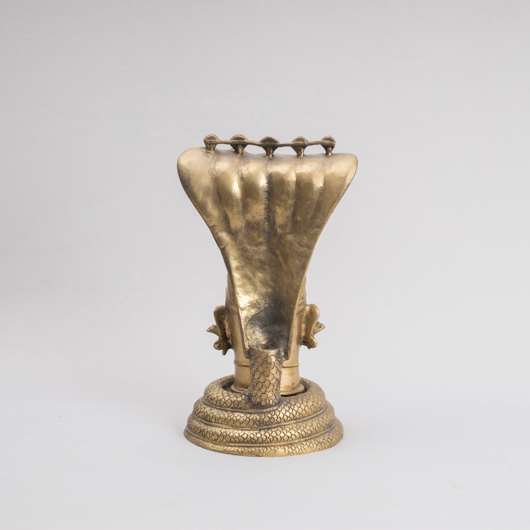 Brass Shiva Head with Naga