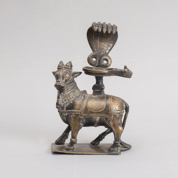 Brass Nandi with Naga