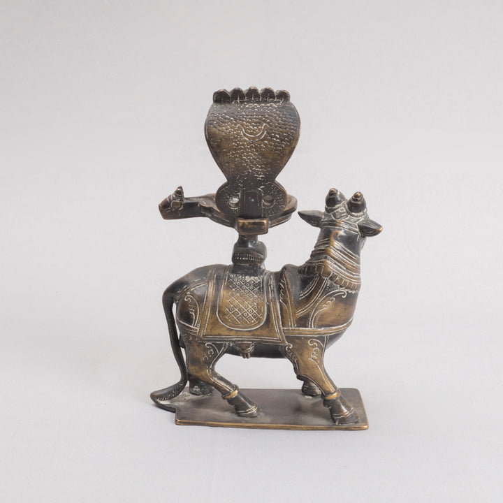 Brass Nandi with Naga