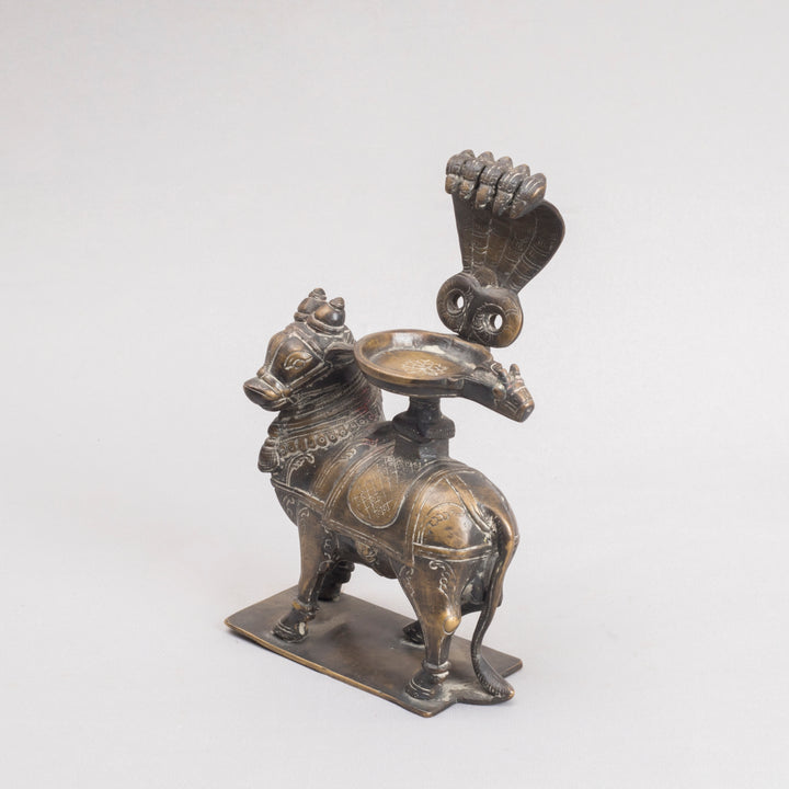 Brass Nandi with Naga