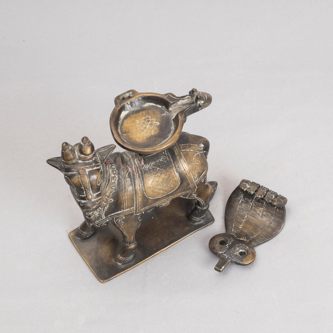 Brass Nandi with Naga