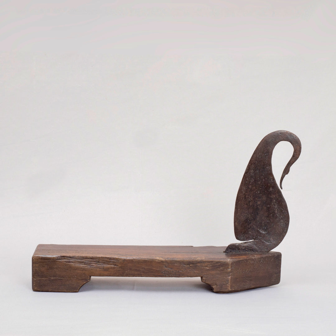 Vintage Wooden Vegetable Cutter with Swan-Neck Blade