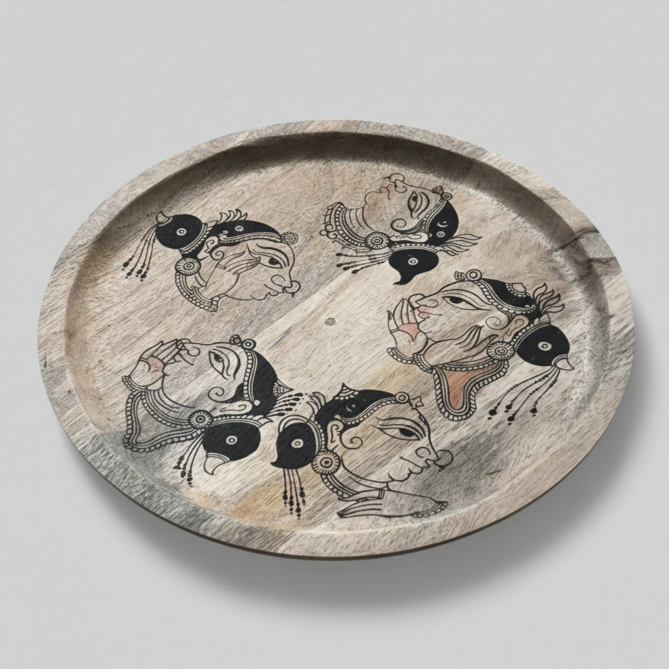Handpainted Wooden Wall Plate - Women of Kalinga