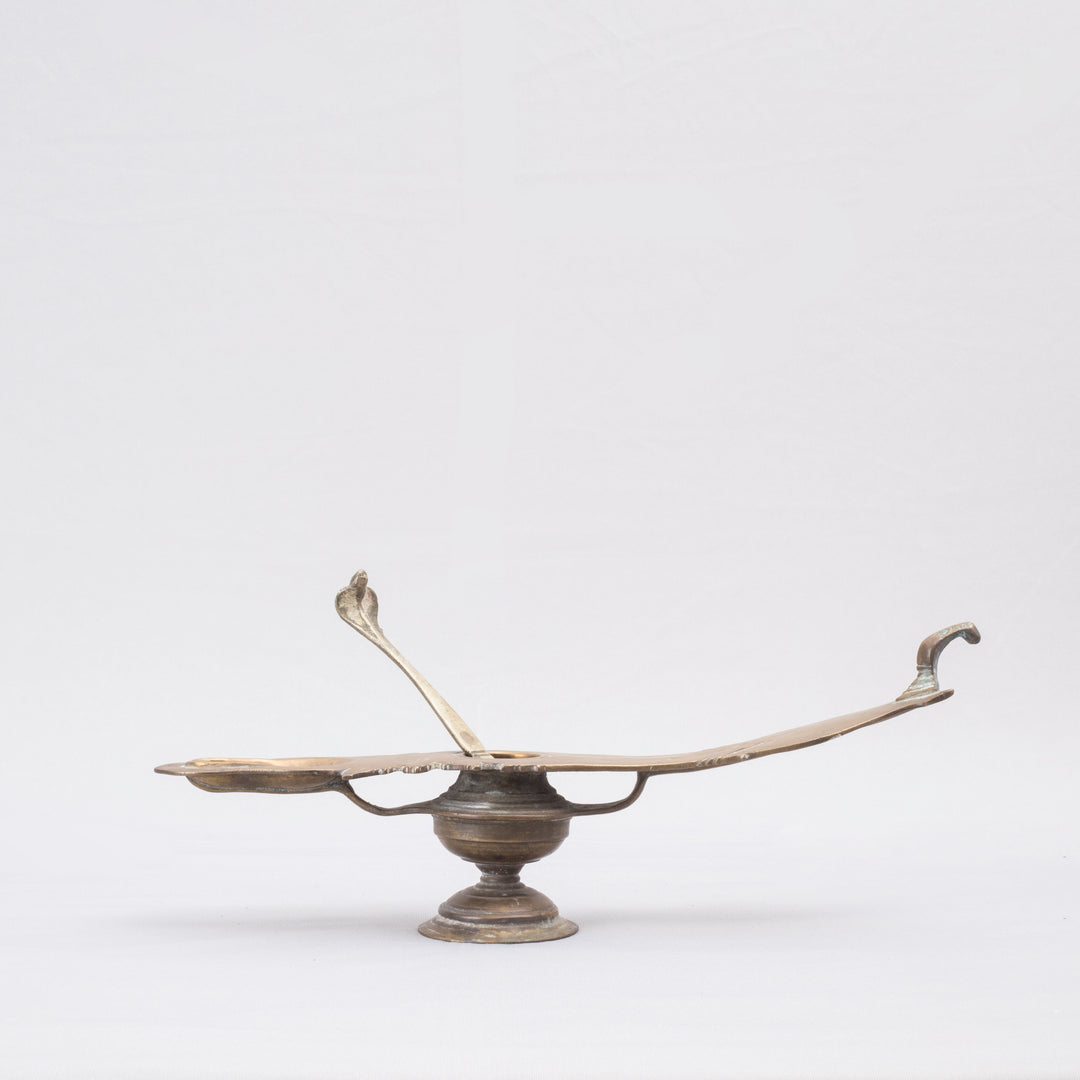 Vintage Changalvattam Brass Lamp
