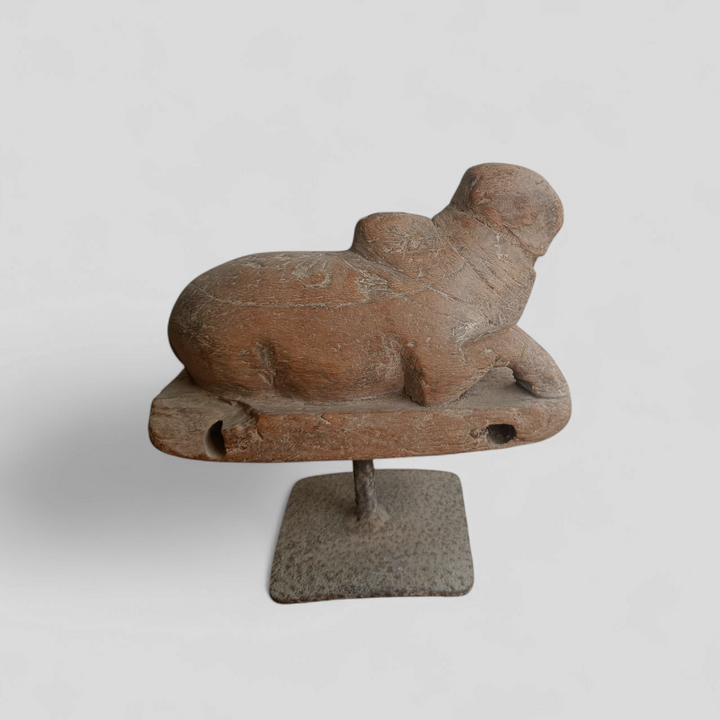 Vintage Wooden Nandi on stand