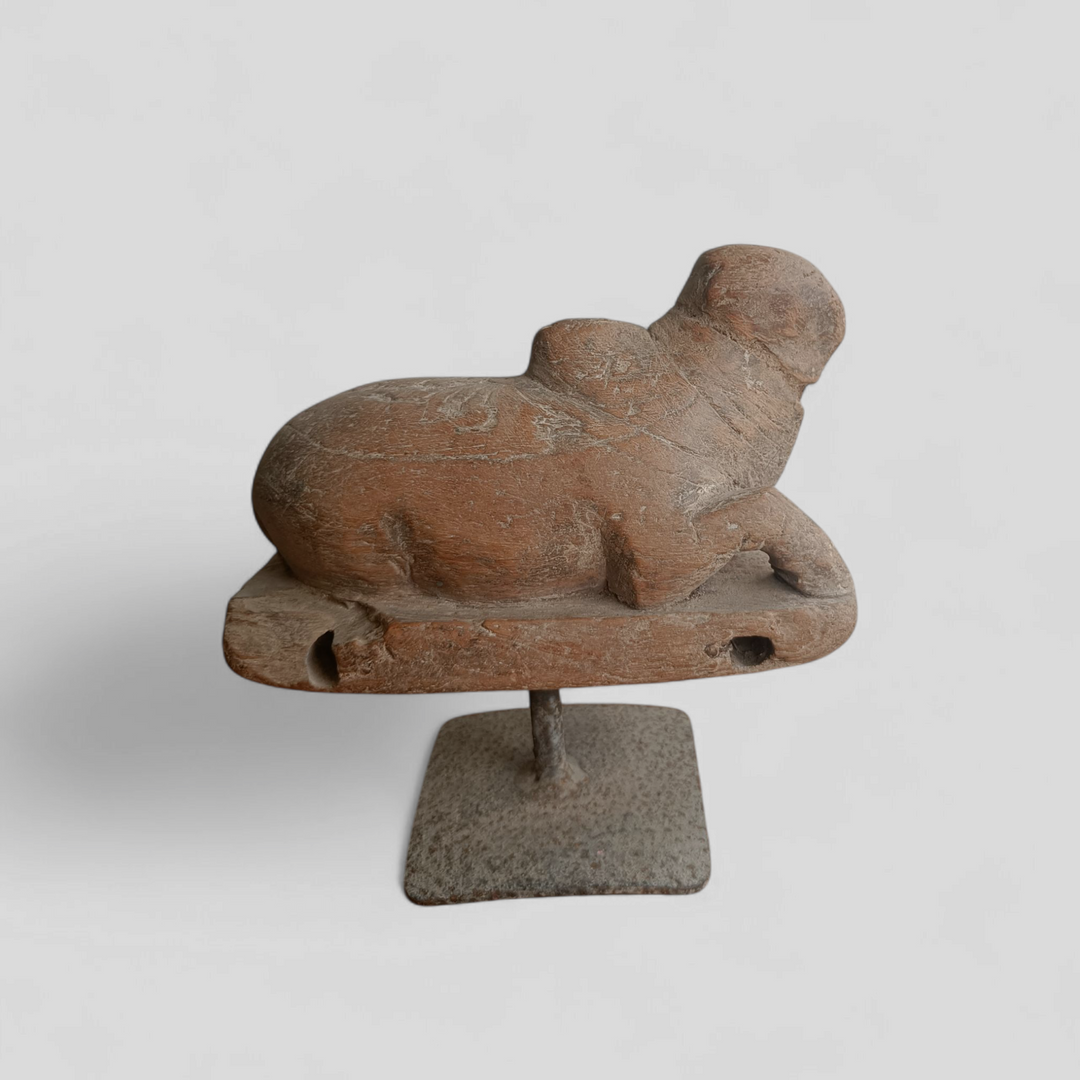 Vintage Wooden Nandi on stand