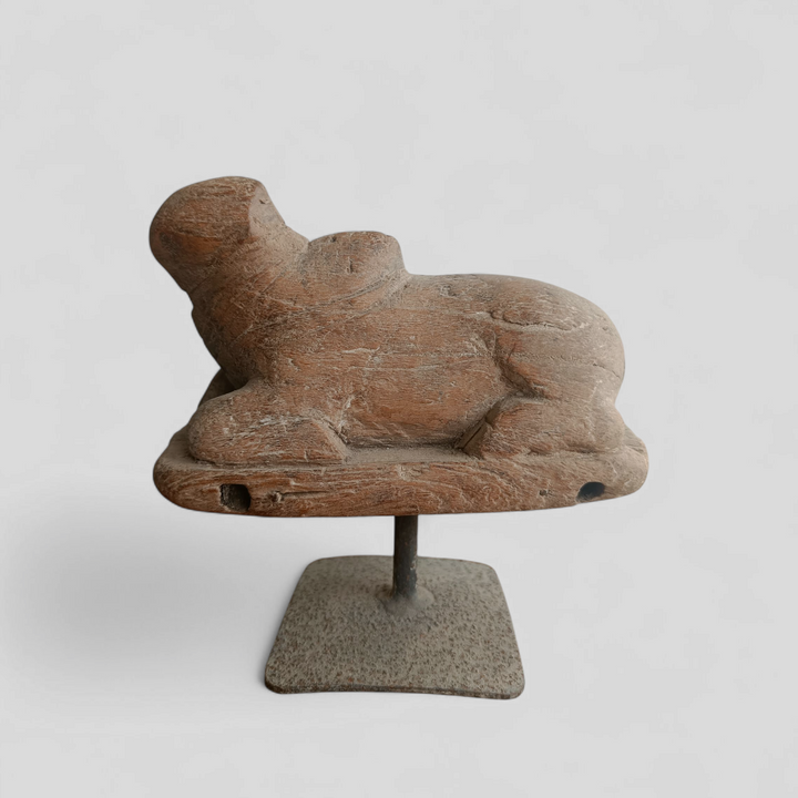 Vintage Wooden Nandi on stand