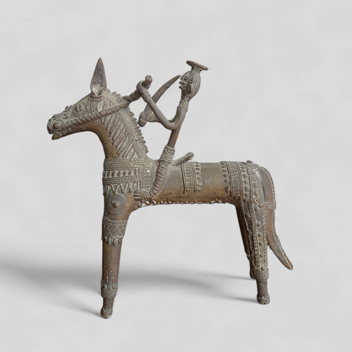 Vintage Dhokra - Warrior on Horse