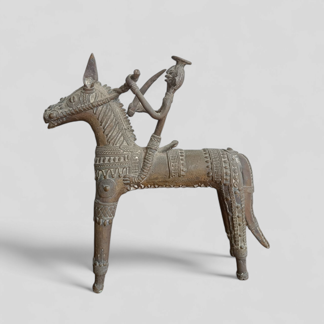 Vintage Dhokra - Warrior on Horse