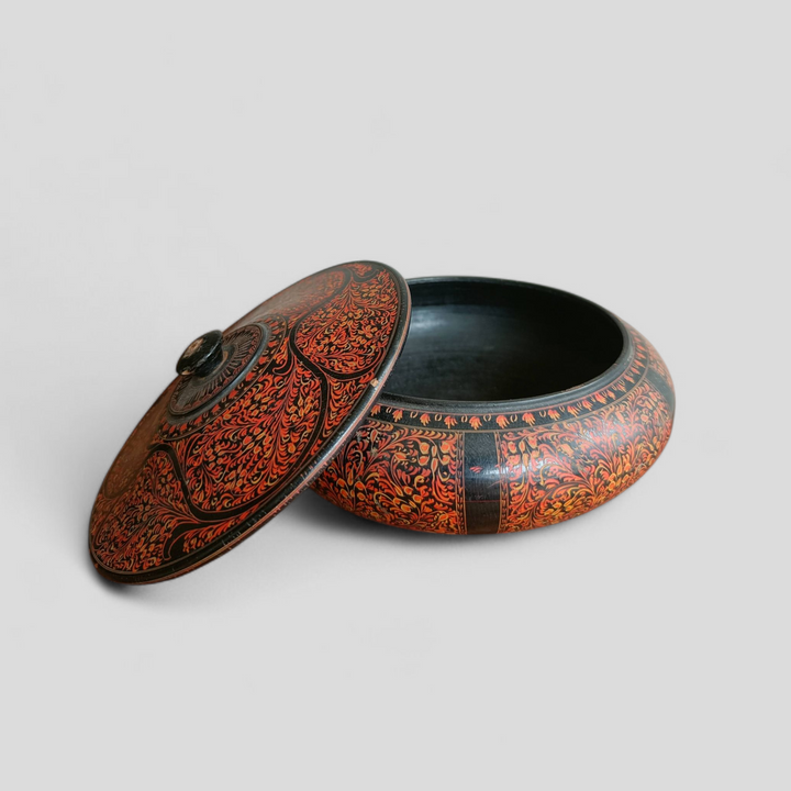 Vintage Hand-Turned Wooden Box
