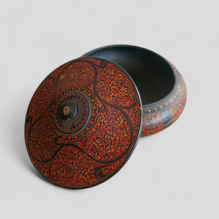 Vintage Hand-Turned Wooden Box
