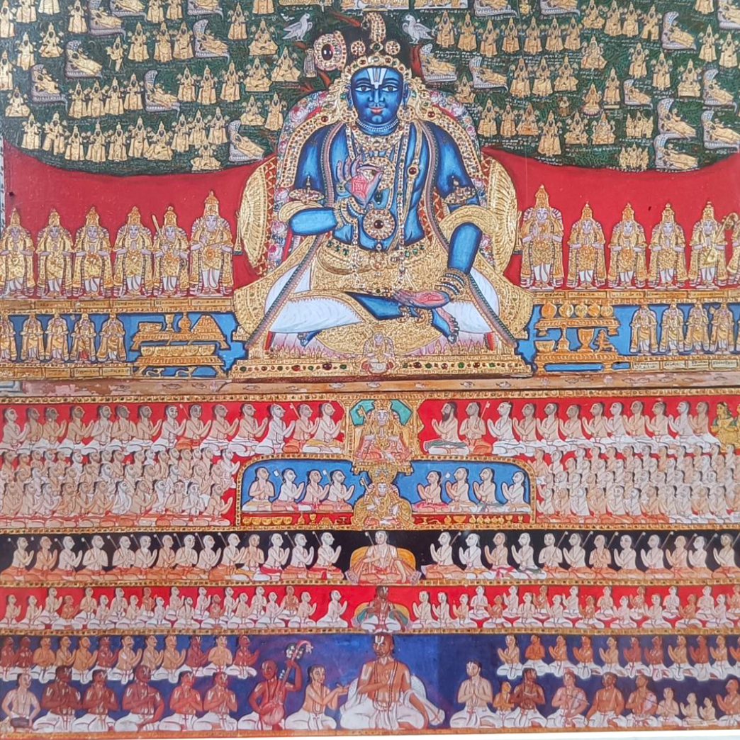 Framed Art Print: Nammalvar with Acharya Lineage and 63 Nayanmars