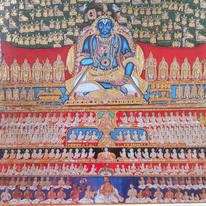 Framed Art Print: Nammalvar with Acharya Lineage and 63 Nayanmars