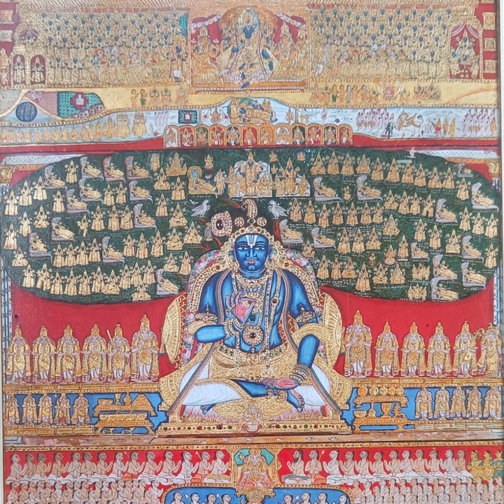 Framed Art Print: Nammalvar with Acharya Lineage and 63 Nayanmars