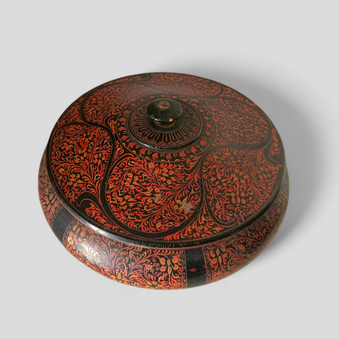 Vintage Hand-Turned Wooden Box