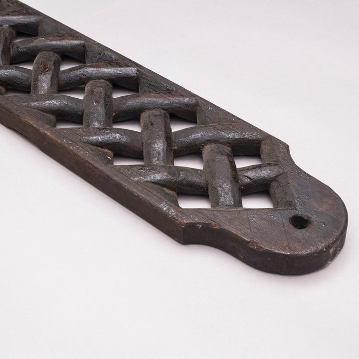 Vintage Chettinad Wooden Spoon Holder – Hand-Carved Kitchen Utensil Stand from Tamil Nadu