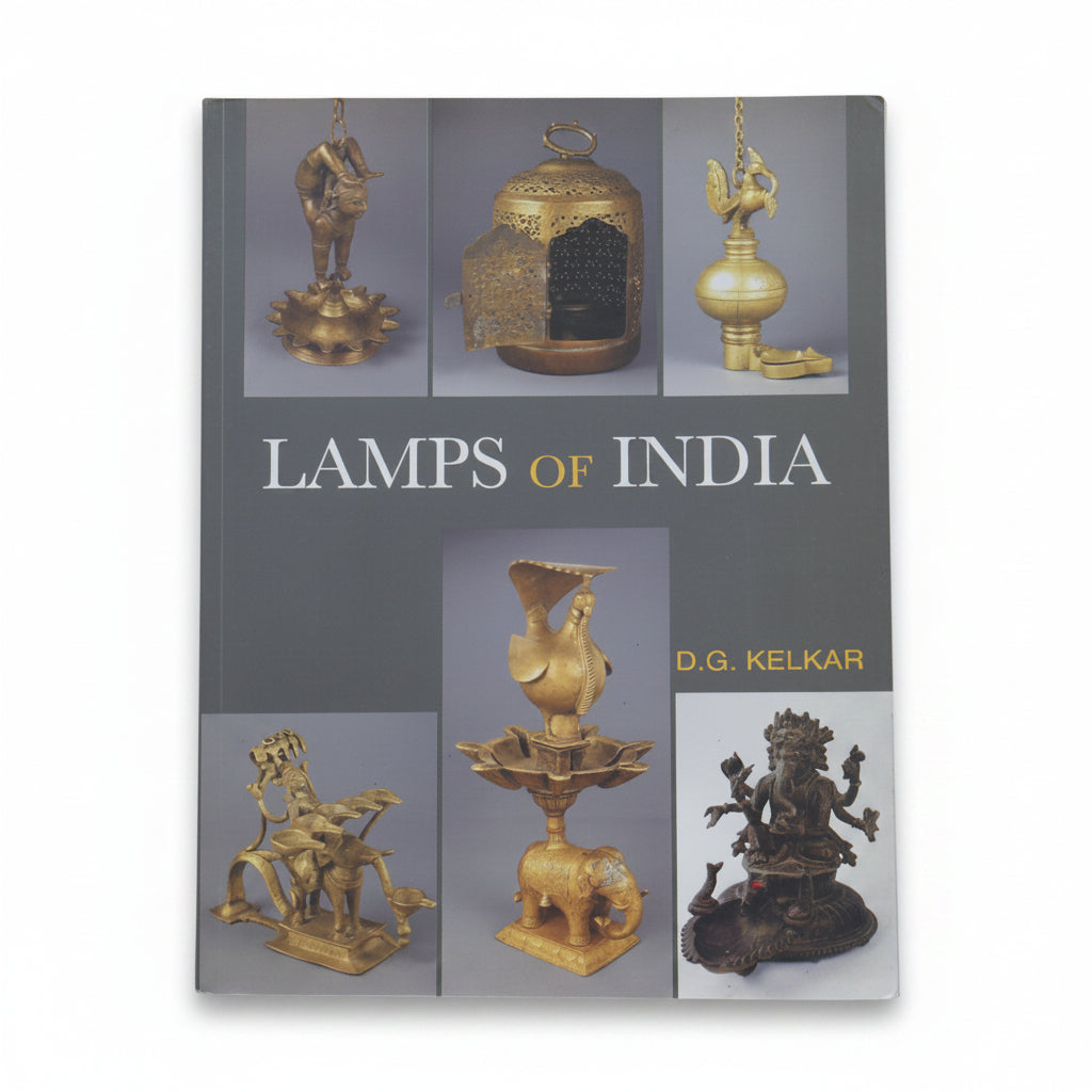 Book titled 'Lamps of India' by D.G. Kelkar with images of lamps on the cover.